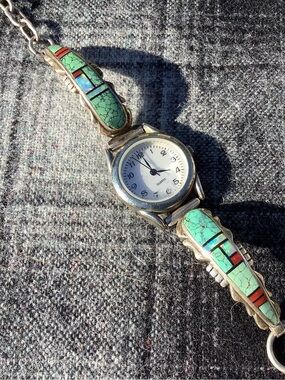 Native Multi Stone Inlay Watch Sterling
